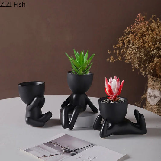 Abstract Figurine Flower Pots