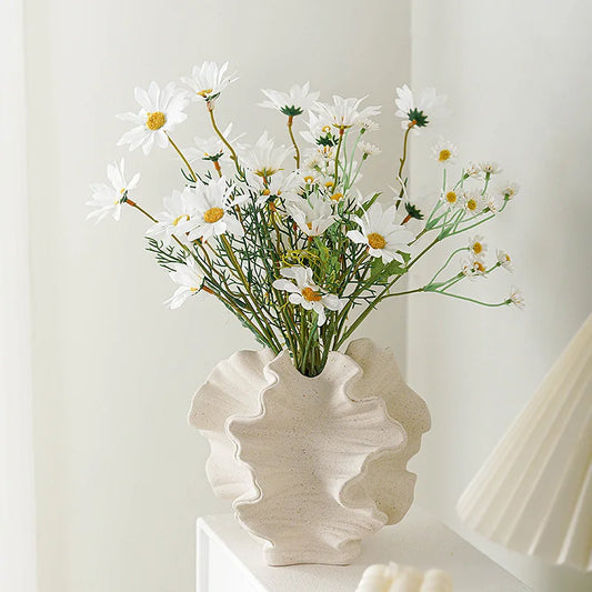 Textured Coral Decorative Flower Vase